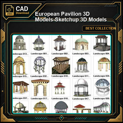 European Pavilion 3D Models-Sketchup 3D Models