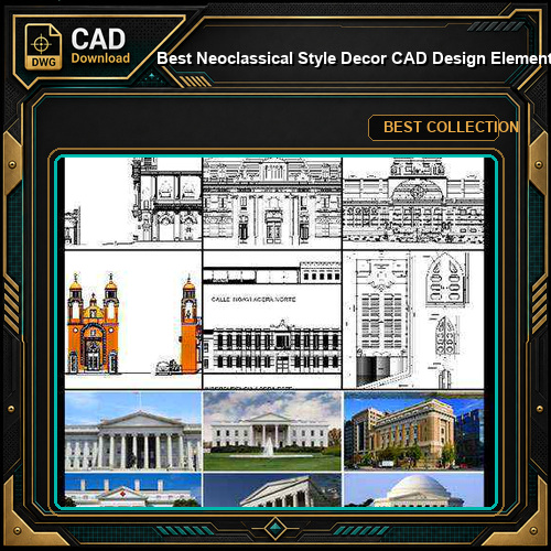 ★【Best Neoclassical Style Decor CAD Design Elements Collection】Neoclassical interior, Home decor,Traditional home decorating,Decoration@Autocad Blocks,Drawings,CAD Details,Elevation