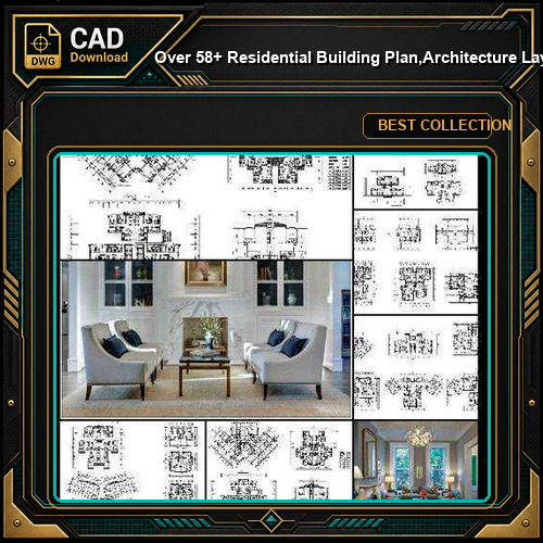 ★【Over 58+ Residential Building Plan,Architecture Layout,Building Plan Design CAD Design,Details Collection】@Autocad Blocks,Drawings,CAD Details,Elevation