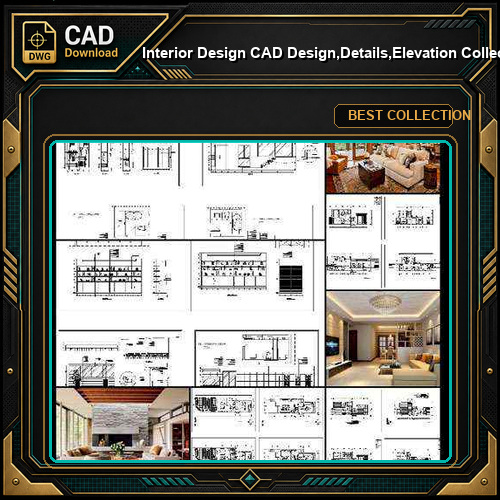 ★【Interior Design CAD Design,Details,Elevation Collection V.2】Residential Building,Living room,Bedroom,Restroom,Decoration@Autocad Blocks,Drawings,CAD Details,Elevation