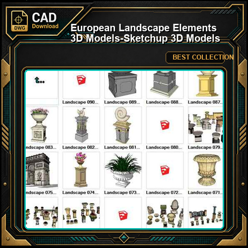 European Landscape Elements 3D Models-Sketchup 3D Models