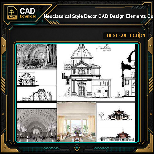 ★【Neoclassical Style Decor CAD Design Elements Collection】Neoclassical interior, Home decor,Traditional home decorating,Decoration@Autocad Blocks,Drawings,CAD Details,Elevation