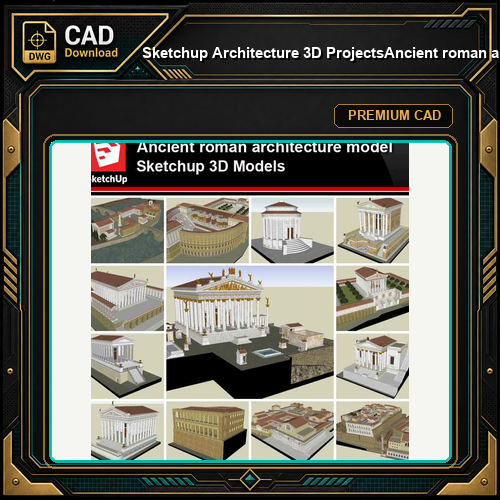 💎【Sketchup Architecture 3D Projects】Ancient roman architecture model- Sketchup 3D Models V2