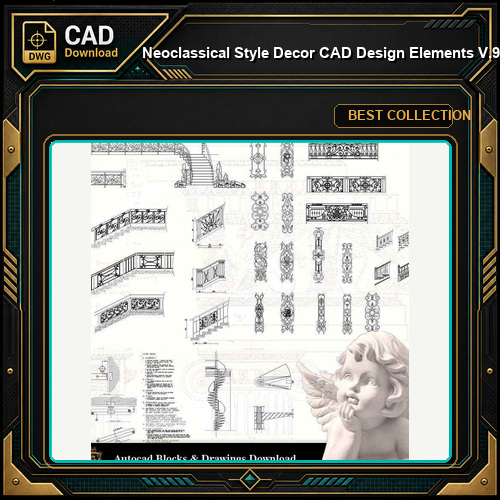 ★【Neoclassical Style Decor CAD Design Elements V.9】Neoclassical interior, Home decor,Traditional home decorating,Decoration