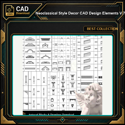 ★【Neoclassical Style Decor CAD Design Elements V.7】Neoclassical interior, Home decor,Traditional home decorating,Decoration