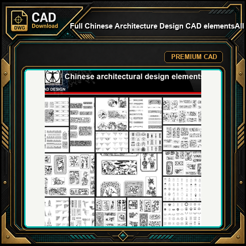 ★【Full Chinese Architecture Design CAD elements】All kinds of Chinese Architectural CAD Drawings Bundle