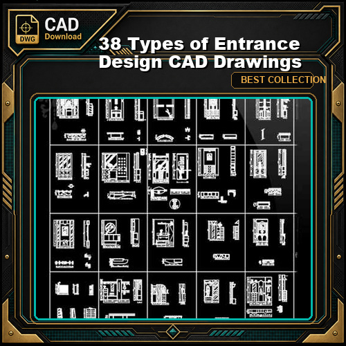 38 Types of Entrance Design CAD Drawings