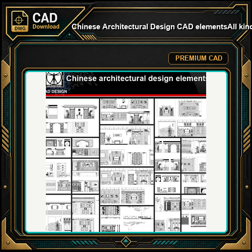 ★【Chinese Architectural Design CAD elements】All kinds of Chinese Architectural CAD Blocks Bundle
