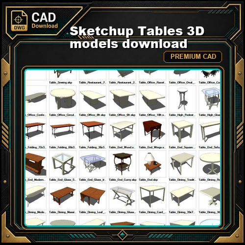 Sketchup Tables 3D models download
