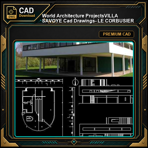 💎【World Architecture Projects】VILLA SAVOYE Cad Drawings- LE CORBUSIER