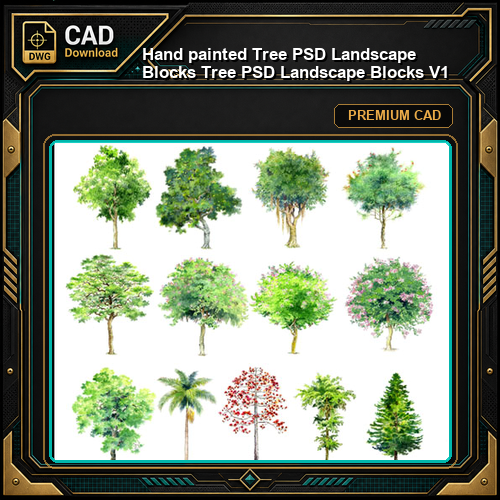 ★【 Hand painted Tree PSD Landscape Blocks 】Tree PSD Landscape Blocks V1