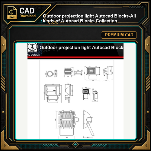 ★【Outdoor projection light Autocad Blocks】-All kinds of Autocad Blocks Collection