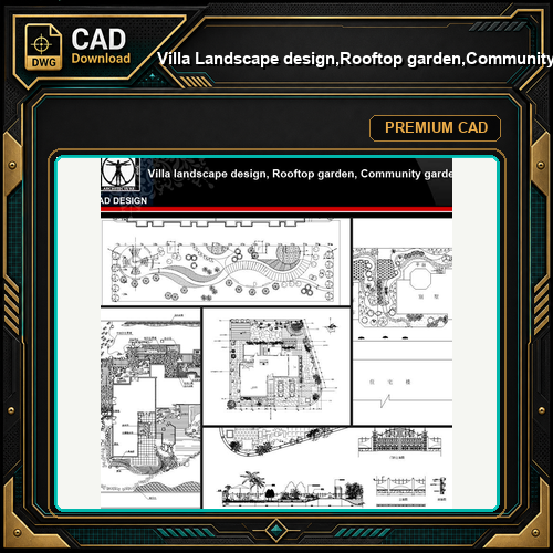 ★【Villa Landscape design,Rooftop garden,Community garden CAD Drawings Bundle V.5】All kinds of Landscape design CAD Drawings