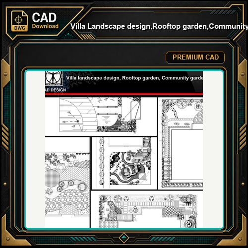 ★【Villa Landscape design,Rooftop garden,Community garden CAD Drawings Bundle V.4】All kinds of Landscape design CAD Drawings