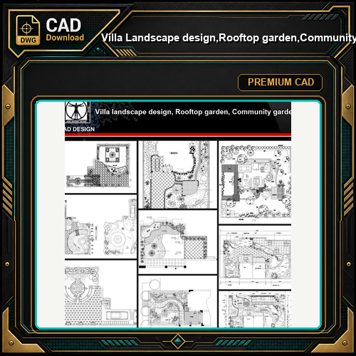★【Villa Landscape design,Rooftop garden,Community garden CAD Drawings Bundle V.2】All kinds of Landscape design CAD Drawings