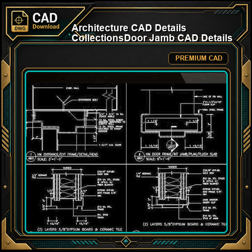 【Architecture CAD Details Collections】Door Jamb CAD Details