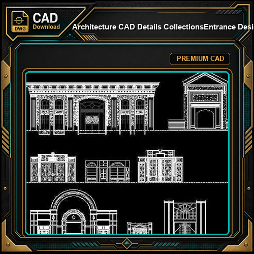 【Architecture CAD Details Collections】Entrance Design CAD Details,Door Details