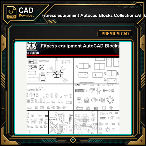 ★【Fitness equipment Autocad Blocks Collections】All kinds of Fitness equipment CAD Blocks