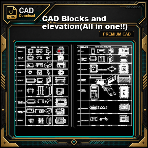 CAD Blocks and elevation(All in one!!)