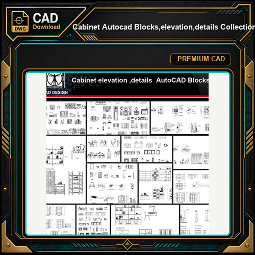 ★【Cabinet Autocad Blocks,elevation,details Collections】All kinds of Cabinet Design CAD Drawings