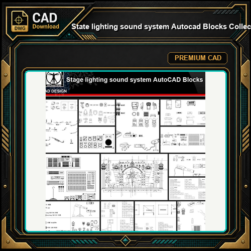 ★【State lighting sound system Autocad Blocks Collections】All kinds of State lighting CAD Drawings