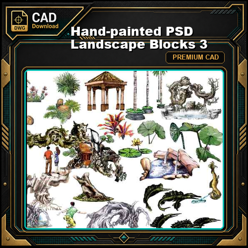 Hand-painted PSD Landscape Blocks 3