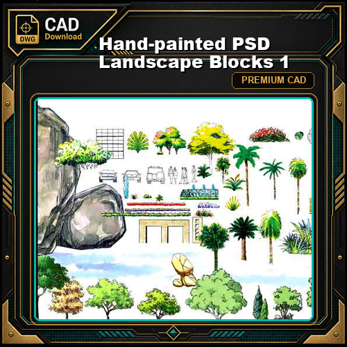 Hand-painted PSD Landscape Blocks 1