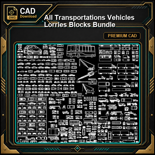 All Transportations Vehicles Lorries Blocks Bundle
