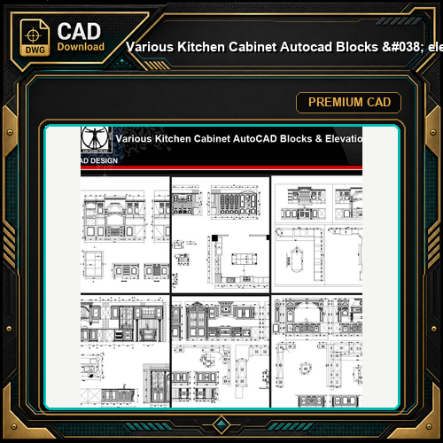★【Various Kitchen Cabinet Autocad Blocks & elevation V.3】All kinds of Kitchen Cabinet CAD drawings Bundle