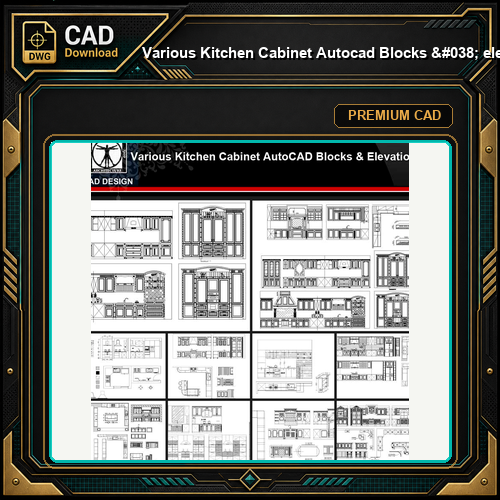 ★【Various Kitchen Cabinet Autocad Blocks & elevation V.2】All kinds of Kitchen Cabinet CAD drawings Bundle
