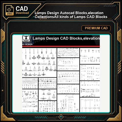 ★【Lamps Design Autocad Blocks,elevation Collections】All kinds of Lamps CAD Blocks