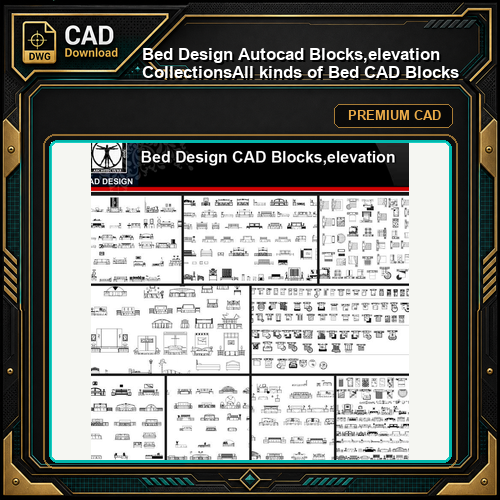 ★【Bed Design Autocad Blocks,elevation Collections】All kinds of Bed CAD Blocks