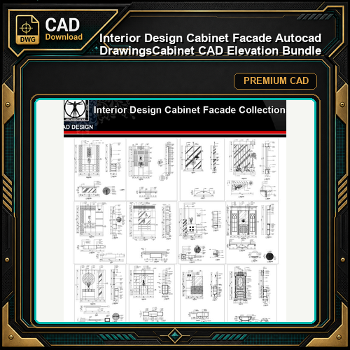 ★【Interior Design Cabinet Facade Autocad Drawings】Cabinet CAD Elevation Bundle