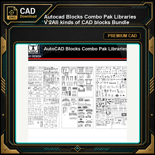 ★【Autocad Blocks Combo Pak Libraries V.2】All kinds of CAD blocks Bundle