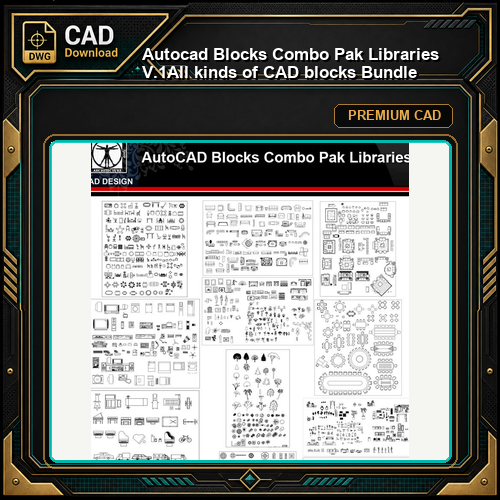 ★【Autocad Blocks Combo Pak Libraries V.1】All kinds of CAD blocks Bundle