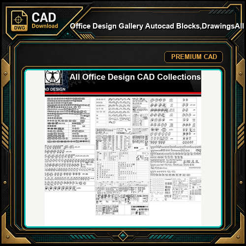 ★【Office Design Gallery Autocad Blocks,Drawings】All Office layout elements Bundle