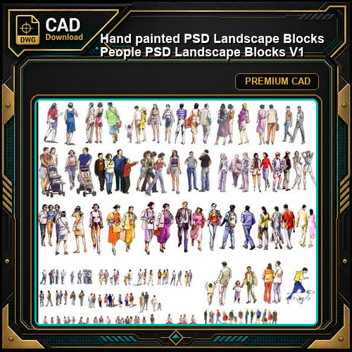 ★【 Hand painted PSD Landscape Blocks 】People PSD Landscape Blocks V1
