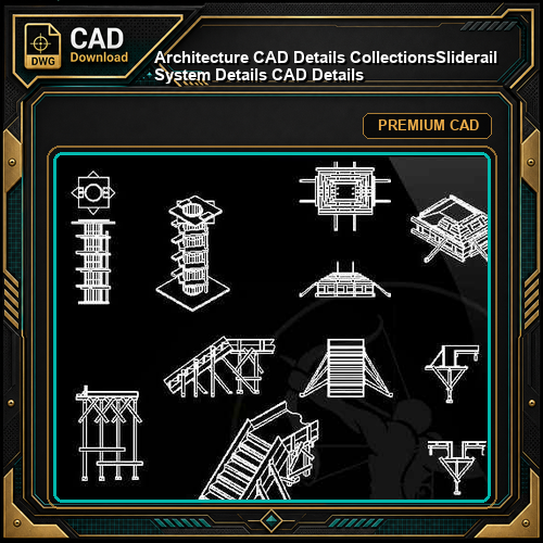 【Architecture CAD Details Collections】Sliderail System Details CAD Details