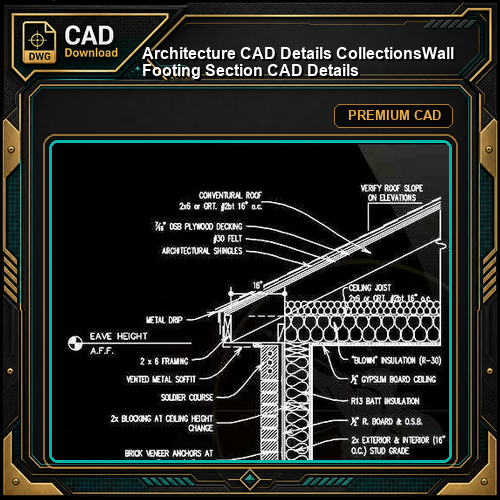 【Architecture CAD Details Collections】Wall Footing Section CAD Details