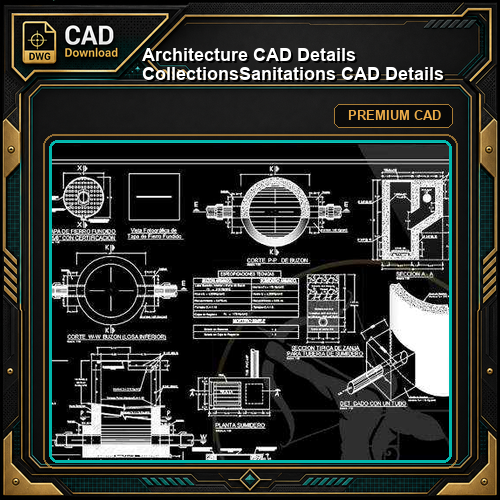 【Architecture CAD Details Collections】Sanitations CAD Details
