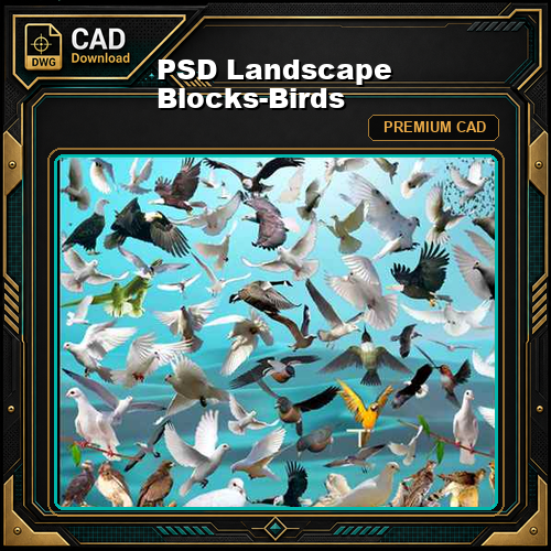 PSD Landscape Blocks-Birds