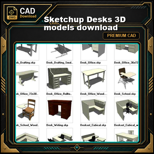 Sketchup Desks 3D models download