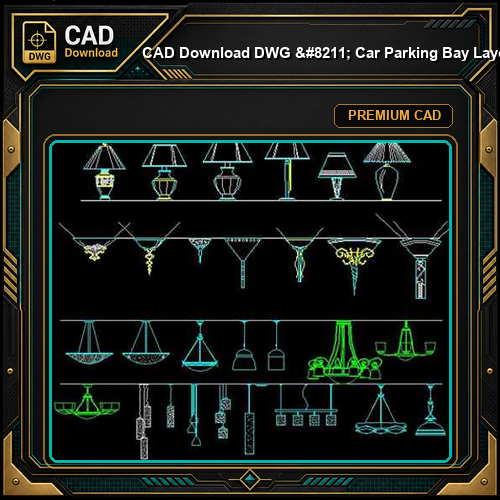 CAD Download DWG - Car Parking Bay Layout Imperial & Metric | Free Download
