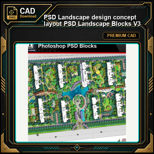 ★【PSD Landscape design concept layout 】PSD Landscape Blocks V3