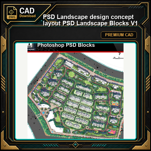 ★【PSD Landscape design concept layout 】PSD Landscape Blocks V1