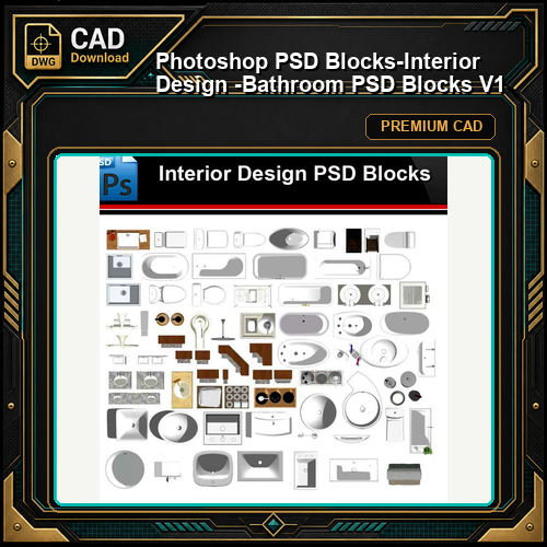 ★Photoshop PSD Blocks-Interior Design -Bathroom PSD Blocks V1
