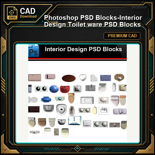 ★Photoshop PSD Blocks-Interior Design Toilet ware PSD Blocks