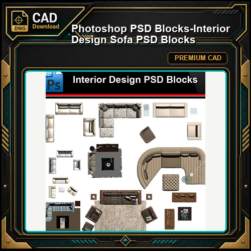 ★Photoshop PSD Blocks-Interior Design Sofa PSD Blocks