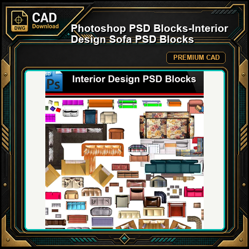 ★Photoshop PSD Blocks-Interior Design Sofa PSD Blocks