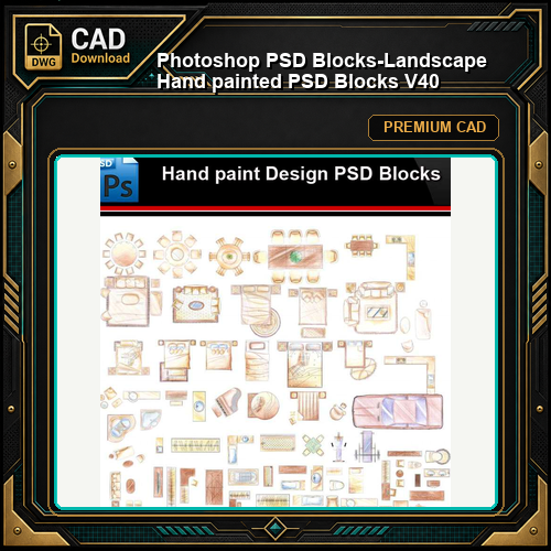 ★Photoshop PSD Blocks-Landscape Hand painted PSD Blocks V40